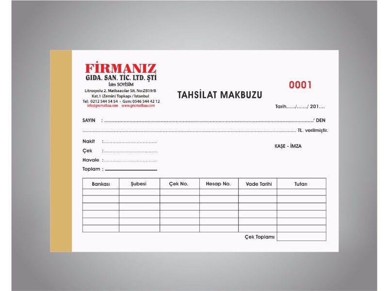 Vergi Dairesi Anlaşmalı Matbaalar