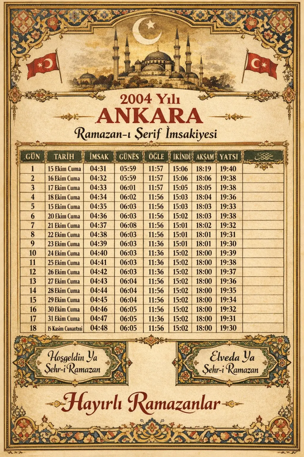 2004 İmsakiye